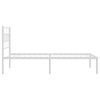 vidaXL Metal Bed Frame White Powder-Coated Steel Single Single Bed Frame