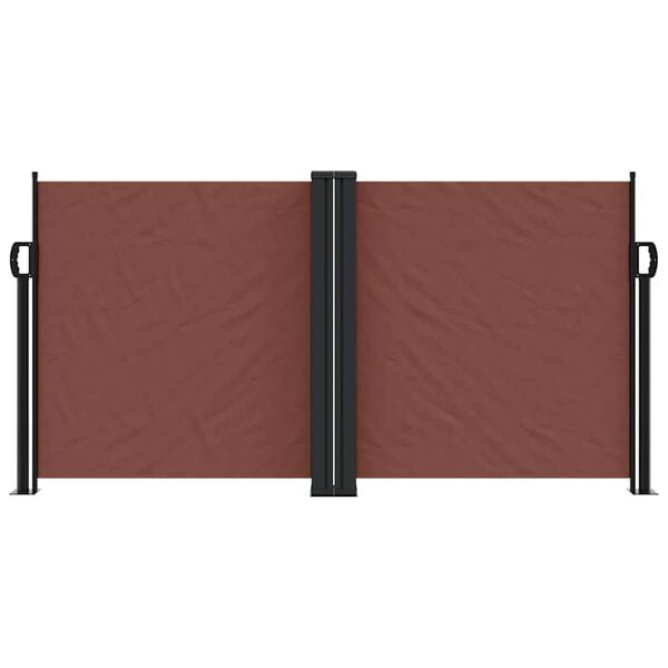 vidaXL Retractable Side Awning Brown 100% Polyester with PU coating, Steel