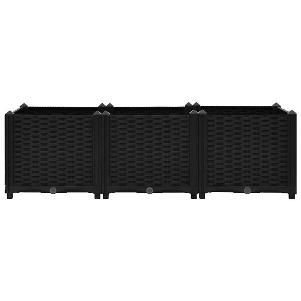 vidaXL Raised Bed Black Polypropylene 47.2x15.7x15.0 in Durable