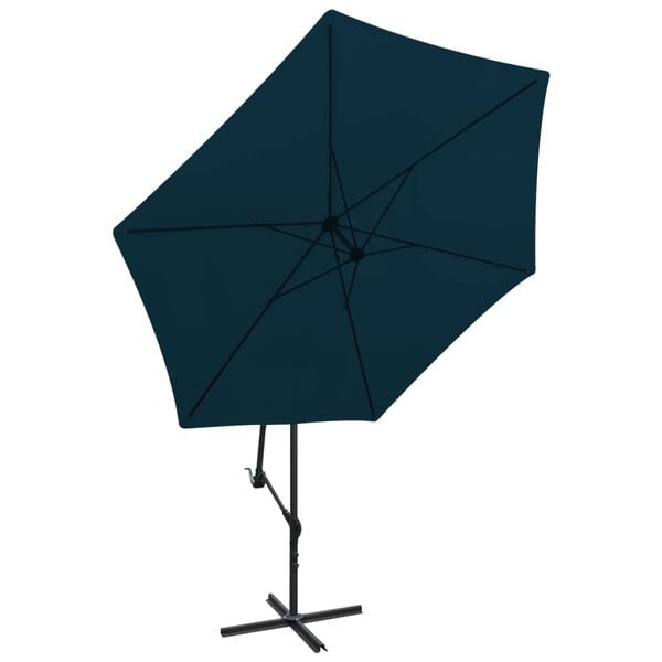 vidaXL Cantilever Garden Umbrella Solid blue Polyester, Steel
