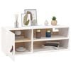 vidaXL Wall Cabinet White Solid pine wood, faux leather 31.5x11.8x11.8 in