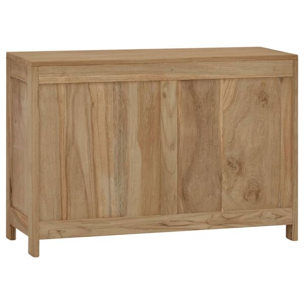 vidaXL Chest Of Drawers Natural Teak Solid Teak Wood, Brass Medium