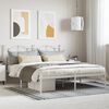 vidaXL Bed Frame White Powder-Coated Steel Super King Bed Frame