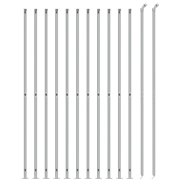 vidaXL Chain Link Fence with Flange Silver 5.2'x82'