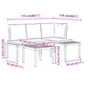 vidaXL Bench Set Black Powder-Coated Steel Standard Modern