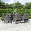 vidaXL Garden Dining Set Grey Poly Rattan 7 Piece Durable