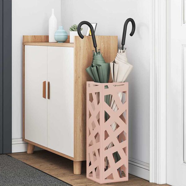 vidaXL Umbrella Stand Pink 15.5 x 15.5 x 49 cm Metal