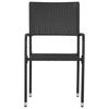 vidaXL Garden Dining Chair Set of 6 Black Poly Rattan, Steel Medium