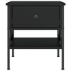 vidaXL Bedside Table Set of 2 Black Engineered wood, Iron