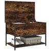 vidaXL Storage Bench Smoked Oak Engineered Wood and Metal Industrial