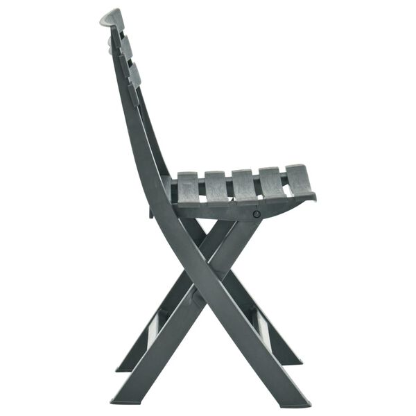 vidaXL Garden Chair Set of 2 Green Plastic Standard Collapsible