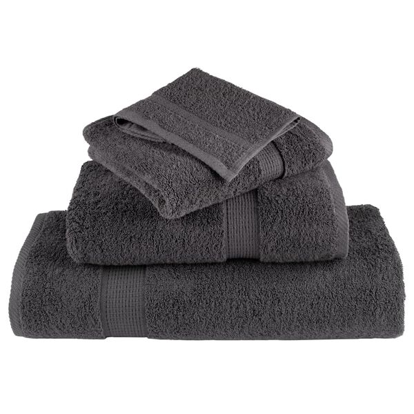 vidaXL Guest Towel Set of 4 Anthracite 100% cotton 11.8 x 19.7 in