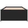 vidaXL Bed Frame Black Engineered wood and metal Small Single Durable