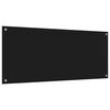 vidaXL Kitchen Backsplash Black 47.24 x 19.69 x 0.24 in Tempered Glass