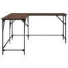 vidaXL Desk Brown Oak Engineered Wood Medium Adjustable Feet Desk