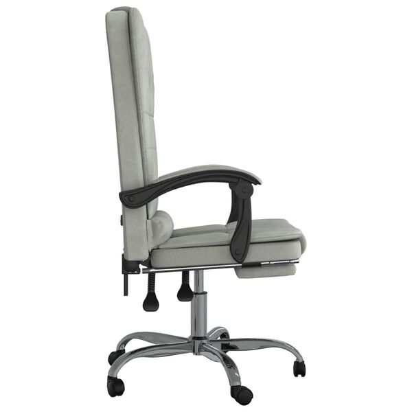 vidaXL Massage Office Chair Light gray Velvet, metal, plywood Medium