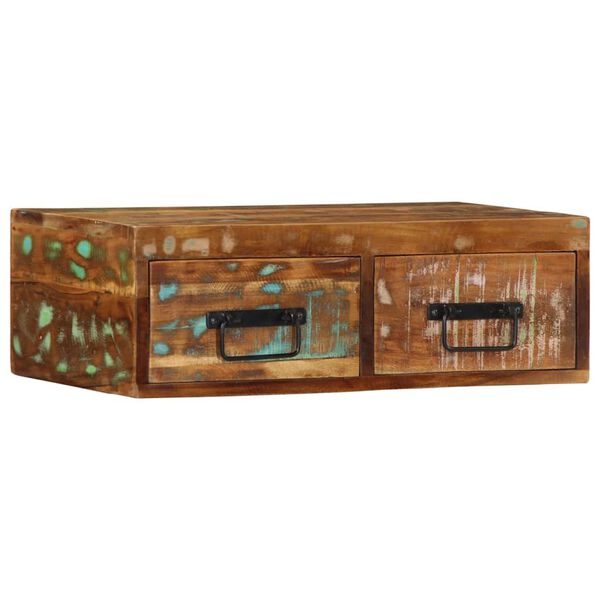 vidaXL Wall-mounted TV Cabinet Multicolor Solid reclaimed wood Small