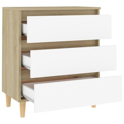 vidaXL Sideboard White and Sonoma Oak 23.6"x13.8"x27.2" Engineered Wood