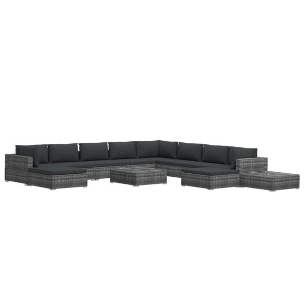 vidaXL Patio Lounge Set Set of 12 Gray