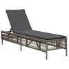 vidaXL Sun Lounger Grey PE Rattan 77.9 x 21.7 x 37.8 in