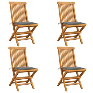 vidaXL Garden Chair Set of 4 Teak Teak wood Standard Foldable