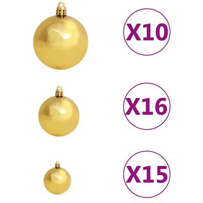 vidaXL Christmas Garland with LEDs&Ball Set Green 65.6' PVC