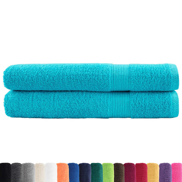 vidaXL Towel Set of 2 Turquoise 100% Cotton 39.4 x 78.7 in Towel