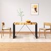 vidaXL Dining Table Brown and Black Solid rough mango wood 47.2 in