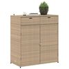 vidaXL Garden Storage Cabinet Beige Poly Rattan Large