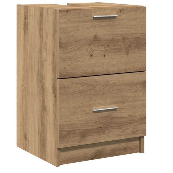 vidaXL Bathroom Cabinet with Door Artisan Oak 15.75 x 14.57 x 23.23 in