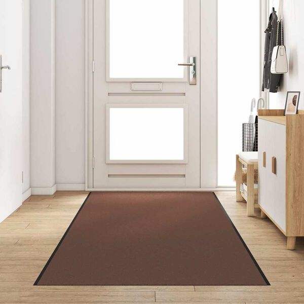 vidaXL Doormat Brown and Black 120 x 350 cm Polypropylene and vinyl