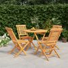 vidaXL Garden Dining Set Natural Teak Solid teak wood Medium Foldable