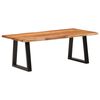 vidaXL Coffee Table Brown Solid Acacia wood Decorative Inlays