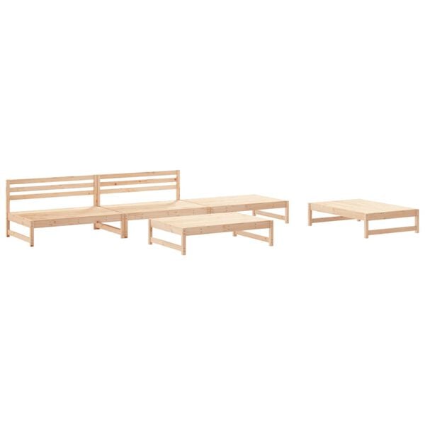 vidaXL Garden Lounge Set Natural wood Solid pine wood, plywood Large
