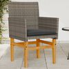 vidaXL Garden Chair Grey PE rattan Standard UV-resistant materials