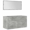 vidaXL Bathroom Furniture Set Concrete grey Engineered wood, ceramic, glass