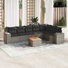 vidaXL Garden Sofa Set Grey PE rattan 8 Piece Set Modular