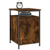 vidaXL Bedside Cabinet Smoked Oak Engineered Wood, Iron Compact