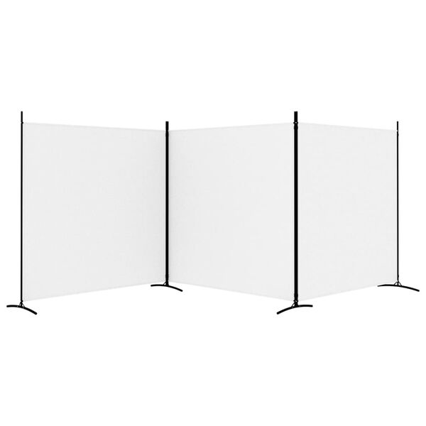 vidaXL 3-Panel Room Divider White 206.7"x70.9" Fabric