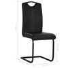 vidaXL Dining Chair Set of 2 Black Faux leather Modern Dining Chair