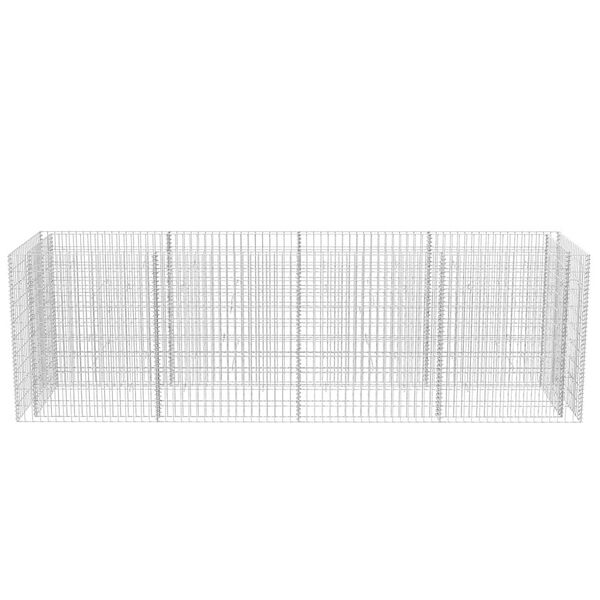 vidaXL Gabion Raised Bed Silver Galvanized steel Large