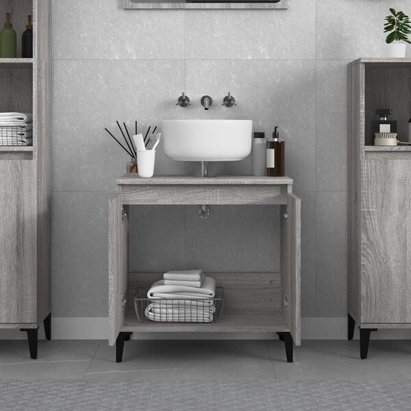 vidaXL Sink Cabinet Grey Sonoma Engineered wood 22.8x13.0x23.6 in