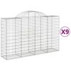 vidaXL Gabion Basket Set of 9 Silver Galvanized iron