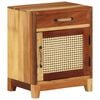 vidaXL Bedside Cabinet Multicolor Solid reclaimed wood, natural cane, MDF