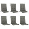 vidaXL Lowback Chair Cushion Set of 6 Melange dark grey