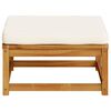 vidaXL Garden Footstool Cream White Solid Acacia wood, 100% polyester