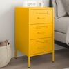vidaXL Bedside Cabinet Mustard Yellow Cold-rolled Steel Industrial