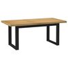 vidaXL Dining Table Natural and Black Solid pine wood 70.9 x 35.4 in