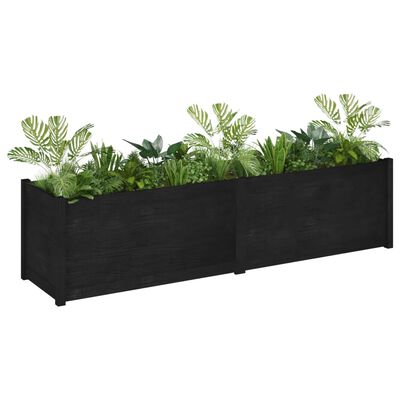 vidaXL Garden Planter Black 78.7"x19.7"x19.7" Solid Wood Pine