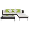 vidaXL Garden Sofa Brown, Cream White Steel frame Large Modular